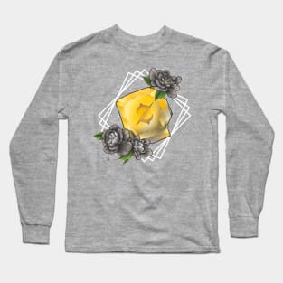 Gunbreaker from FF14 Job Crystal with Flowers T-Shirt Long Sleeve T-Shirt